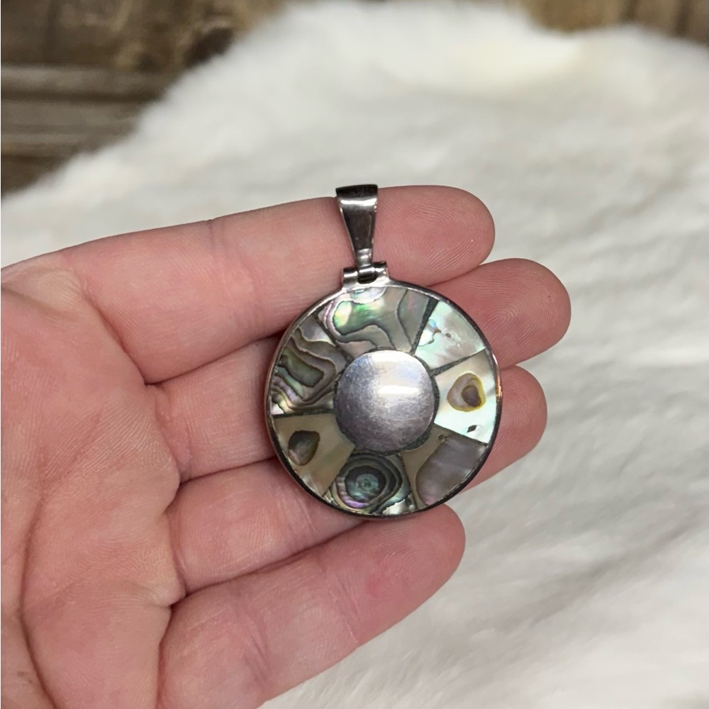 Sterling Silver Abalone Shell Pendant